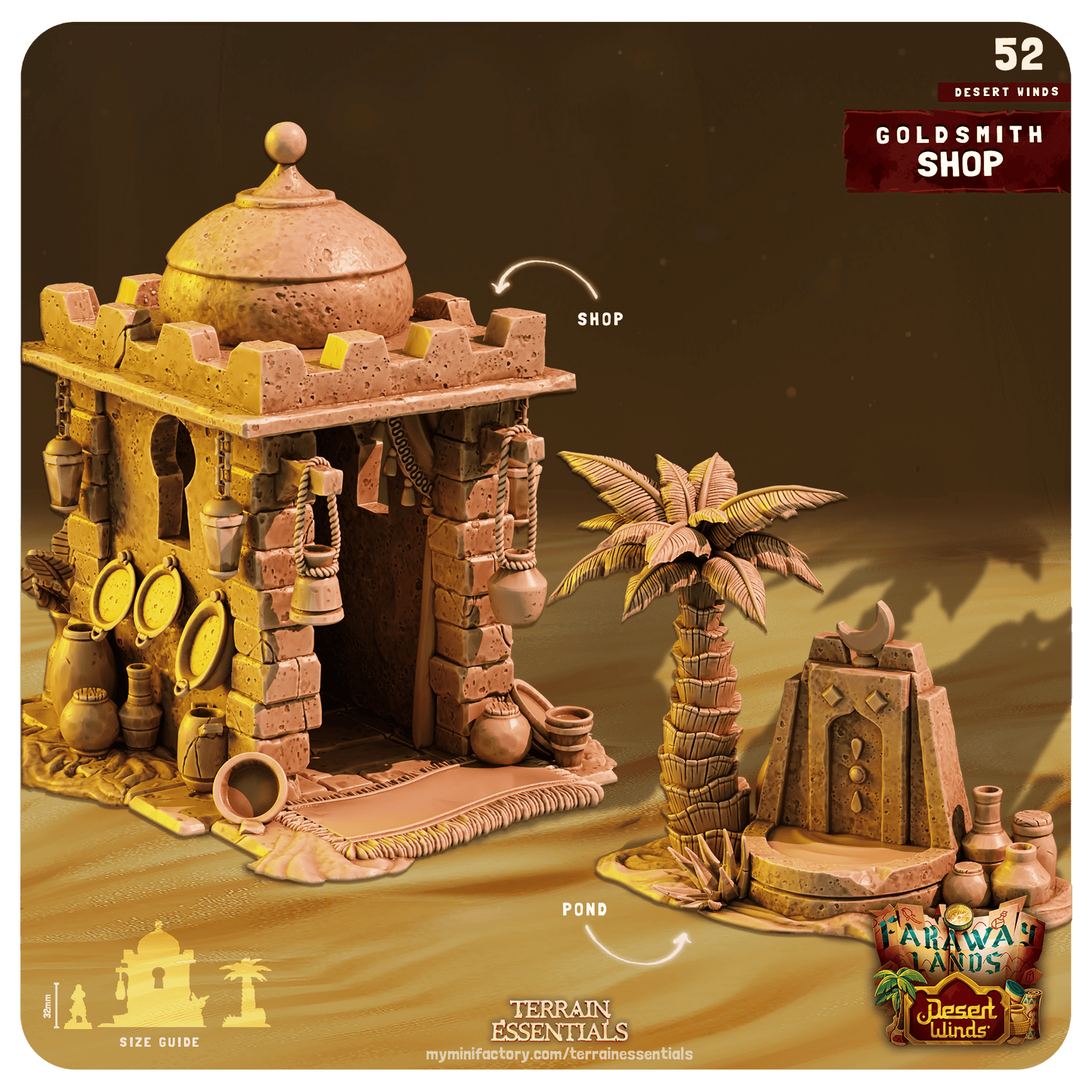 3D Printed Cast n Play Goldsmith Shop Desert Winds Terrain Set 28mm 32mm D&D - 3D Printing Boss 