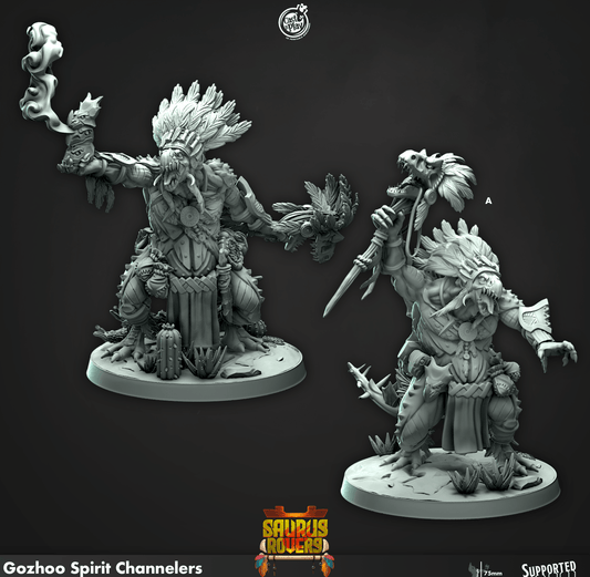 3D Printed Cast n Play Gozhoo Spirit Channelers Saurus Rovers Set 28mm 32mm D&D - 3D Printing Boss 