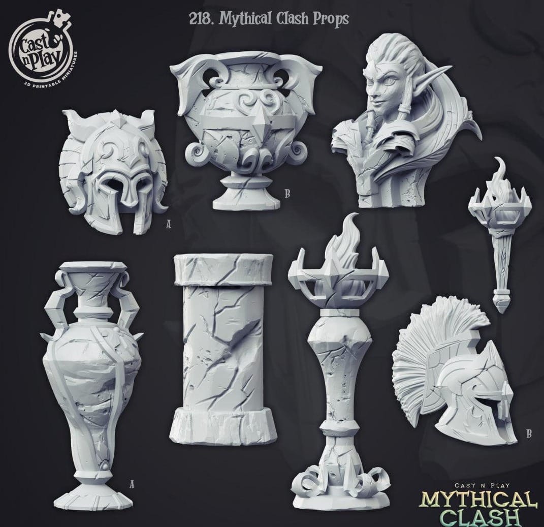 3D Printed Cast n Play  Greek Temple Props  28mm 32mm D&D - 3D Printing Boss 