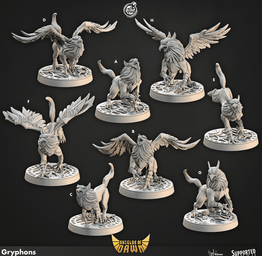3D Printed Cast n Play Gryphons Shields of Dawn 28mm 32mm D&D - 3D Printing Boss 