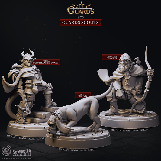 3D Printed Cast n Play Guards Scouts City Guards Set 28mm 32mm D&D - 3D Printing Boss 