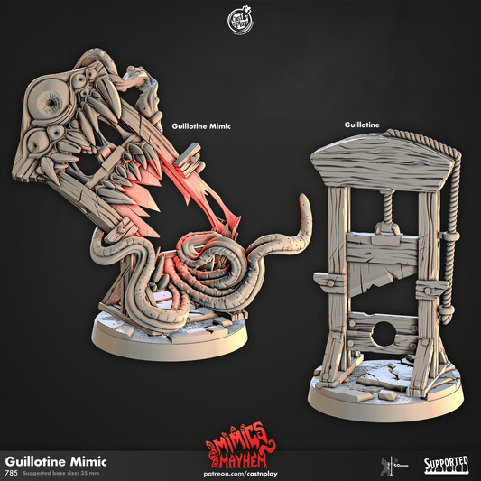 3D Printed Cast n Play Guillotine Mimic Mimics Mayhem Set 28mm 32mm D&D - 3D Printing Boss 