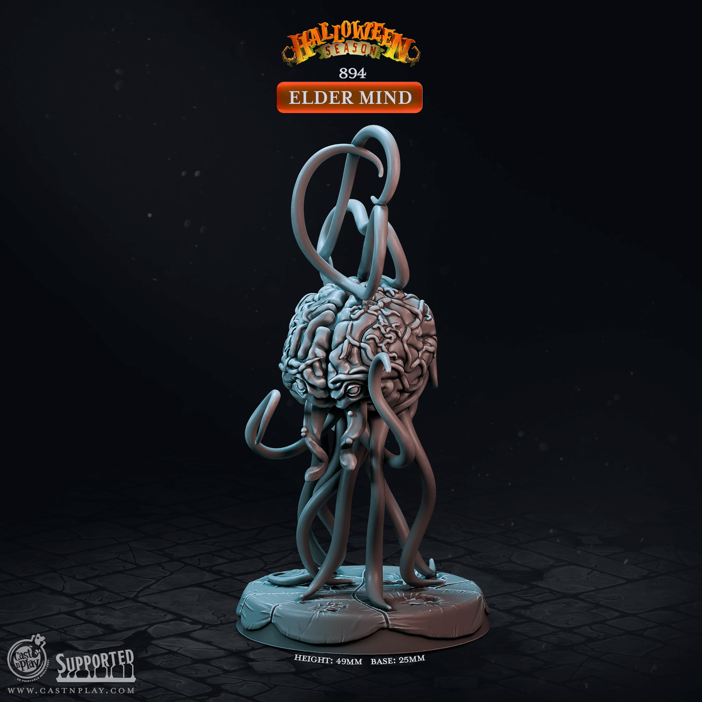 3D Printed Cast n Play Halloween Season Elder Mind 28mm 32mm D&D - 3D Printing Boss 