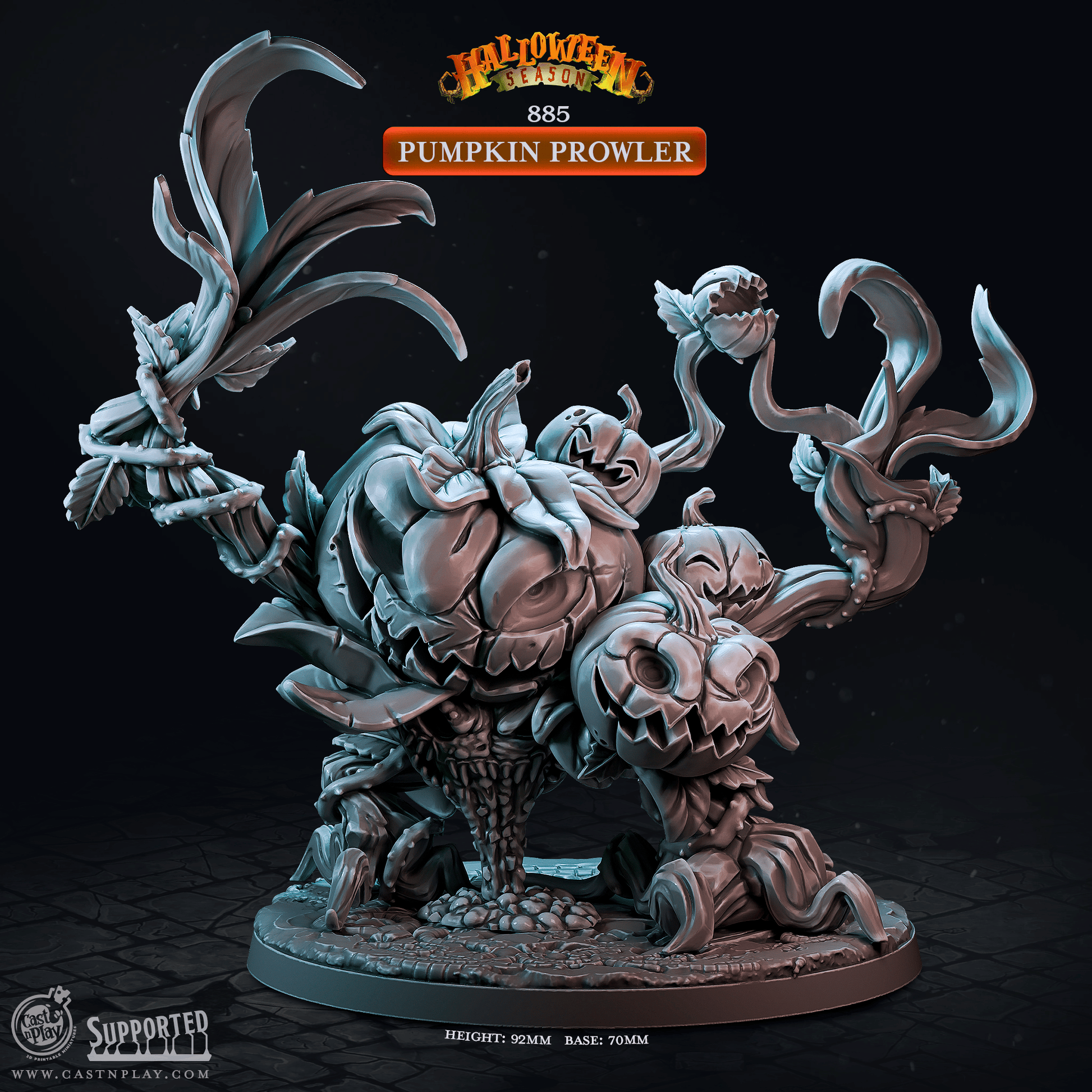 3D Printed Cast n Play Halloween Season Pumpkin Prowler 28mm 32mm D&D - 3D Printing Boss 