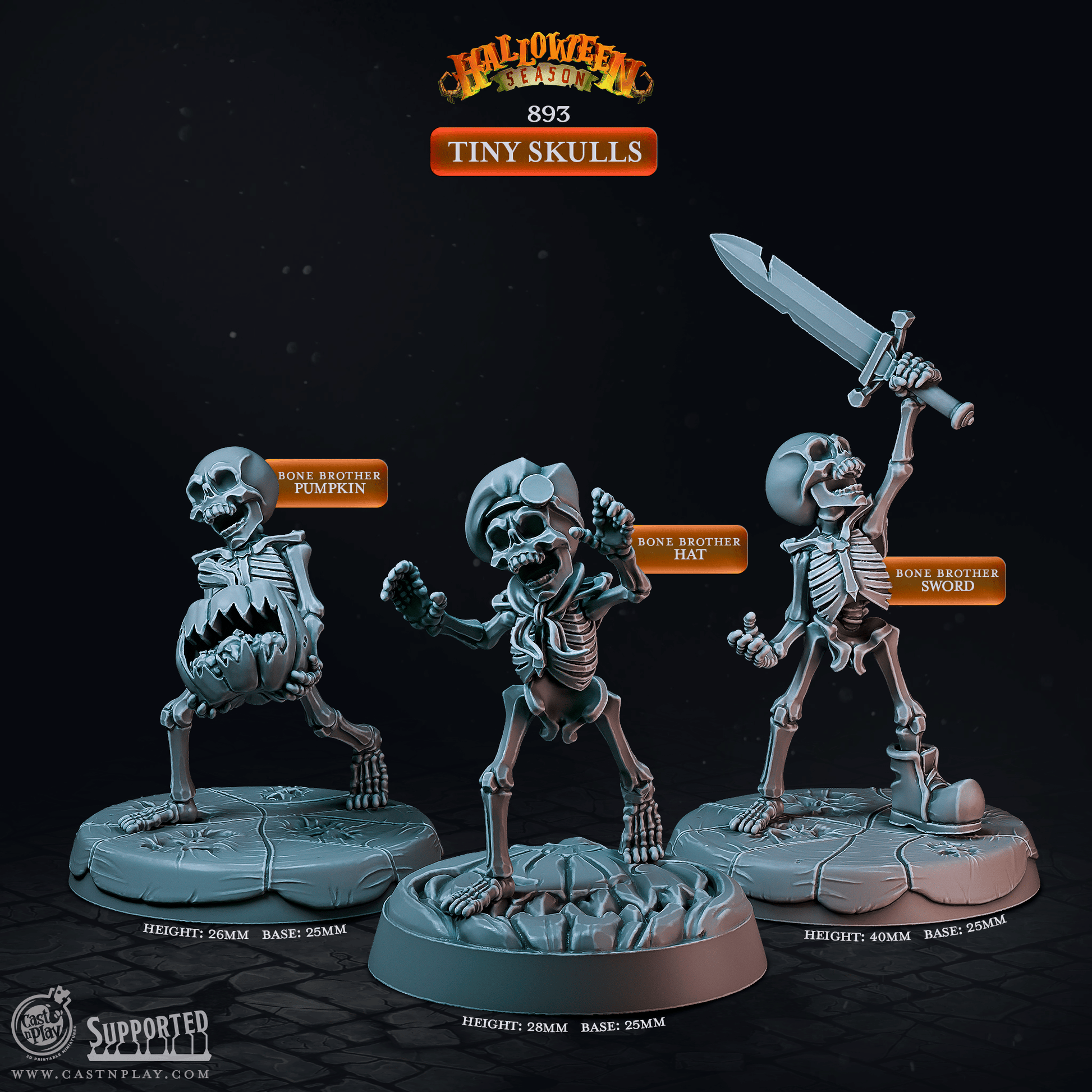 3D Printed Cast n Play Halloween Season Tiny Terrors 28mm 32mm D&D - 3D Printing Boss 