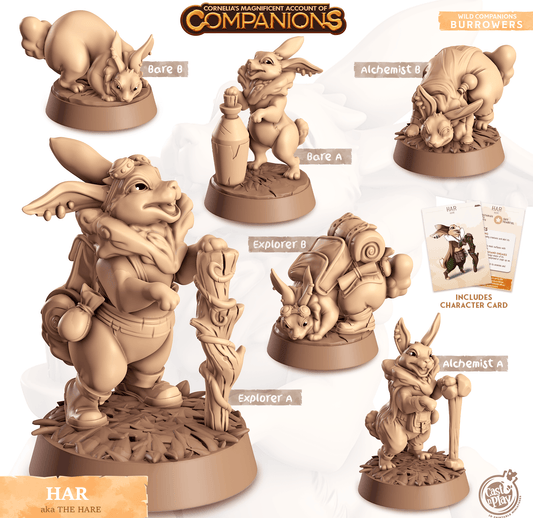 3D Printed Cast n Play Har - Hare Companions 28mm 32mm D&D - 3D Printing Boss 