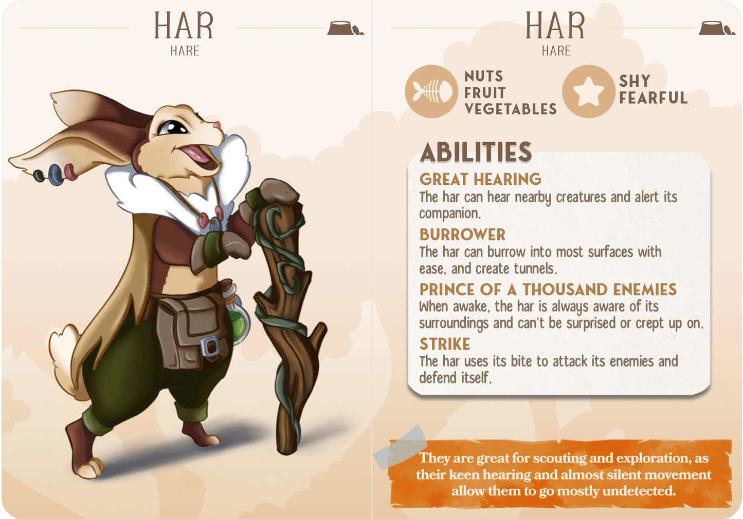 3D Printed Cast n Play Har - Hare Companions 28mm 32mm D&D - 3D Printing Boss 