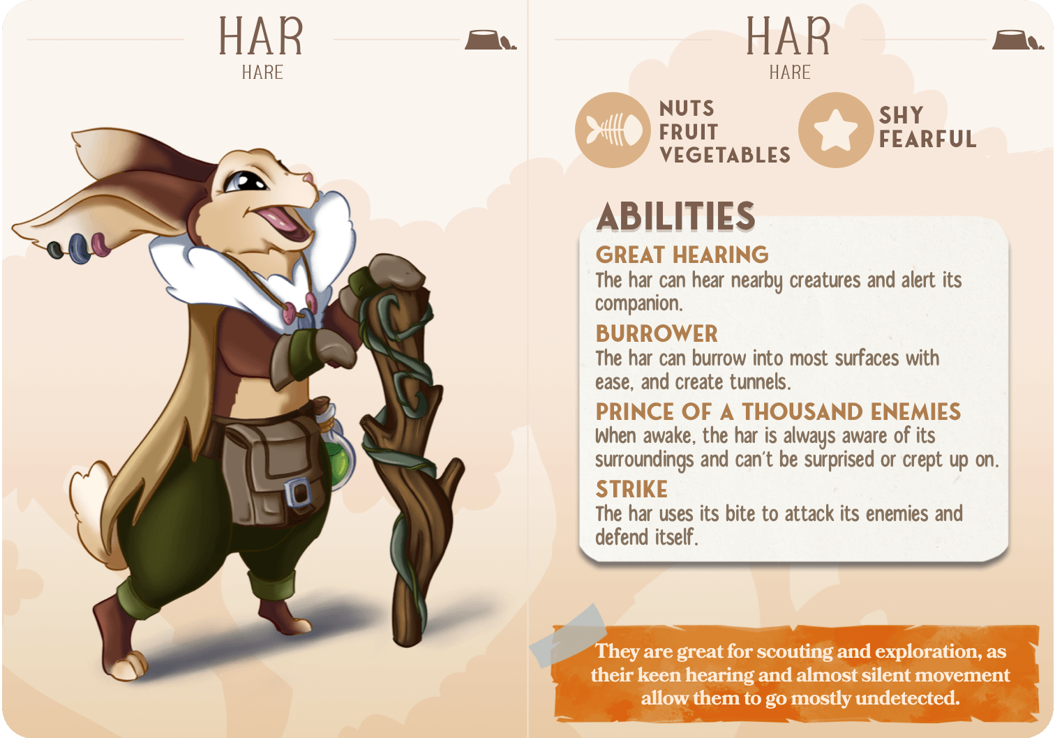 3D Printed Cast n Play Har - Hare Companions 28mm 32mm D&D - 3D Printing Boss 