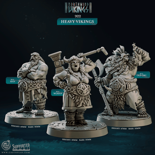 3D Printed Cast n Play Heavy Vikings Northwind Vikings 28mm 32mm D&D - 3D Printing Boss 