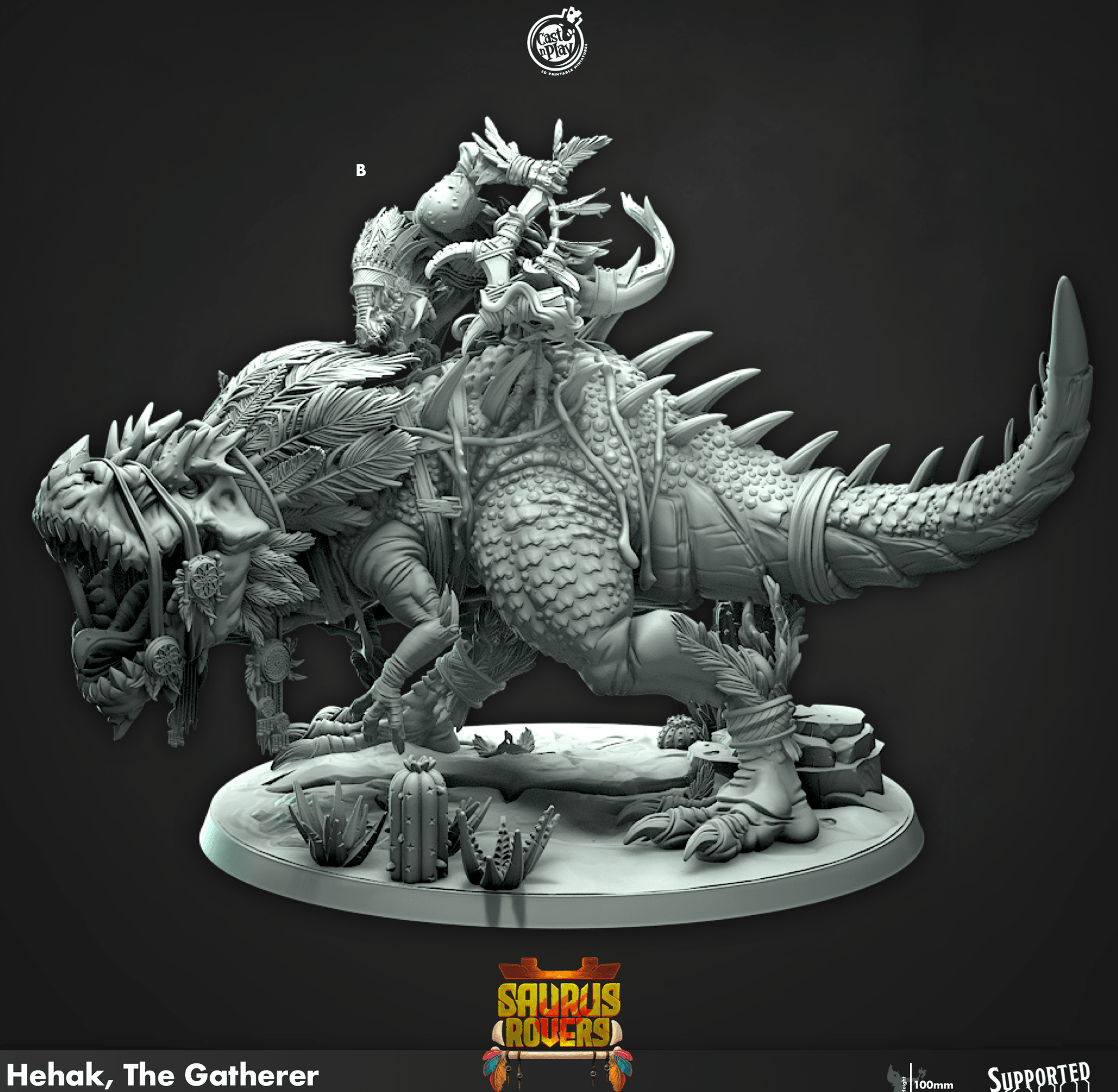 3D Printed Cast n Play Hehak The Gatherer Saurus Rovers Set 28mm 32mm D&D - 3D Printing Boss 