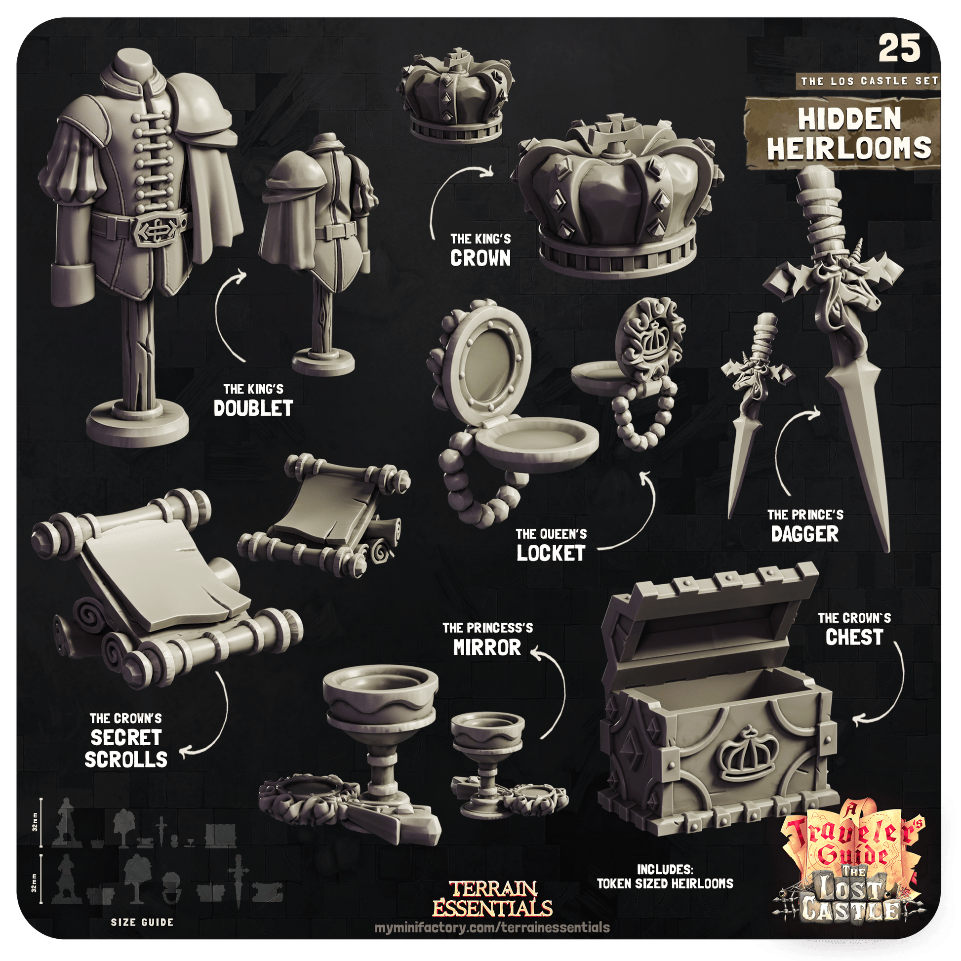 3D Printed Cast n Play Hidden Heirlooms The Lost Castle Terrain Set 28mm 32mm D&D - 3D Printing Boss 