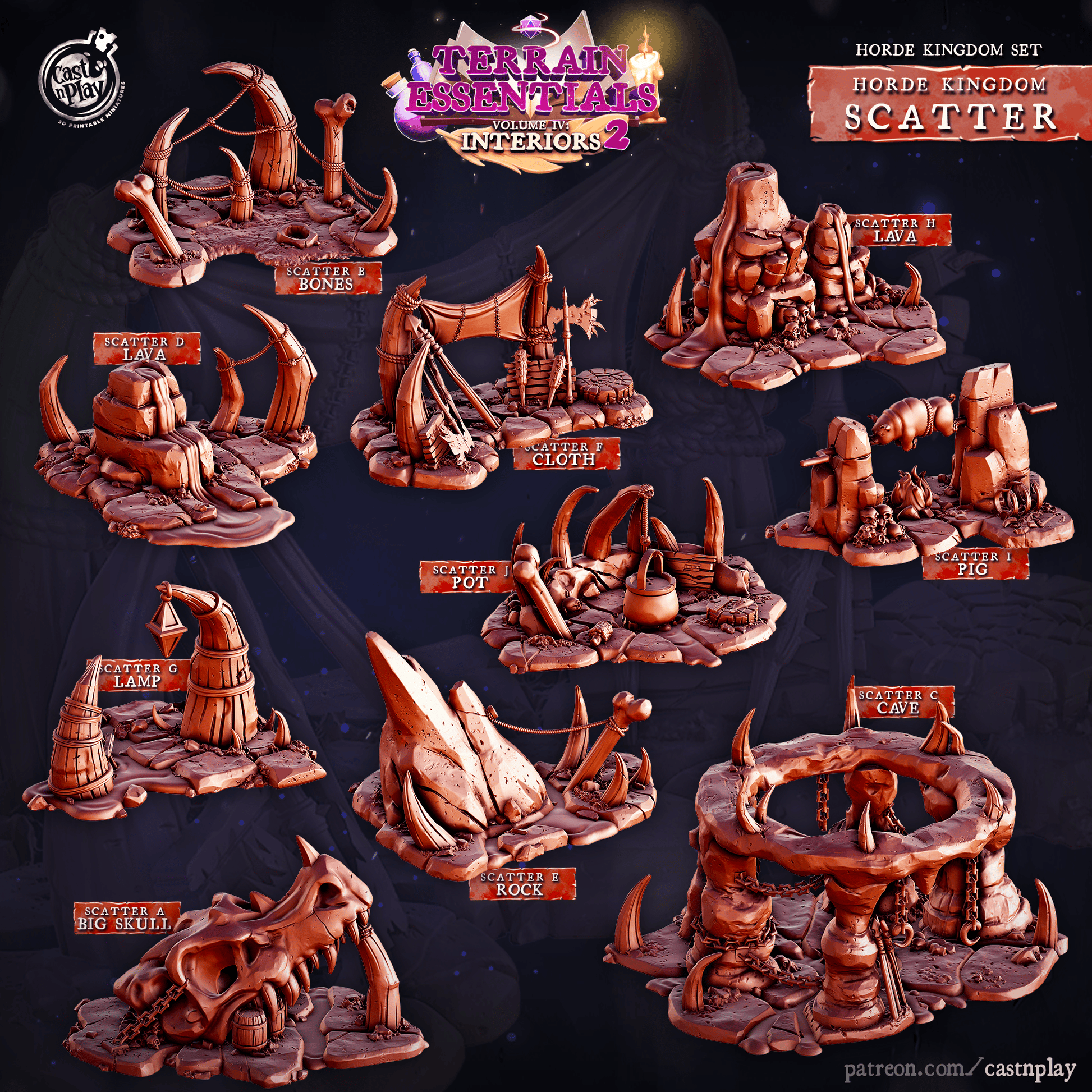 3D Printed Cast n Play Horde Kingdom Scatter Terrain Set 28mm 32mm D&D - 3D Printing Boss 