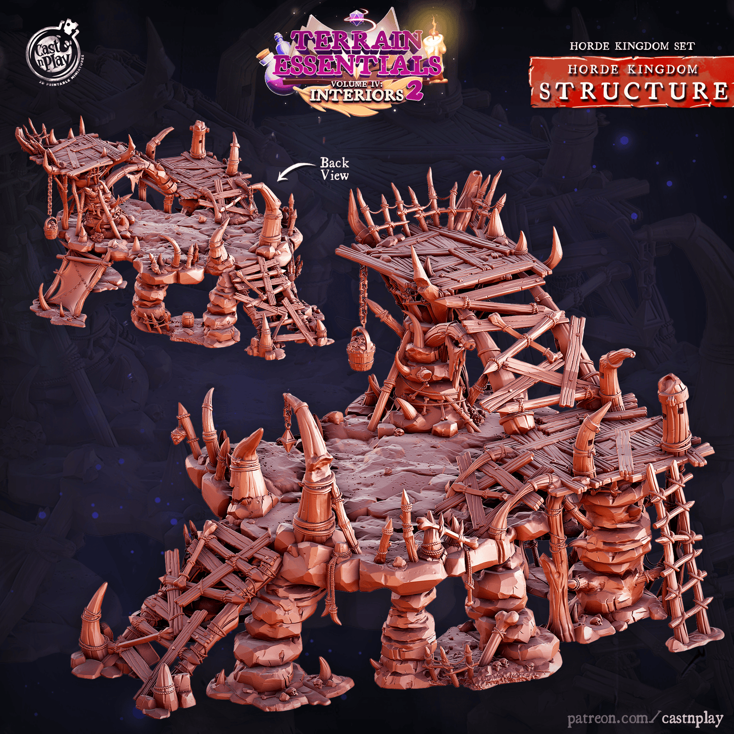 3D Printed Cast n Play Horde Kingdom Structure Set 28mm 32mm D&D - 3D Printing Boss 