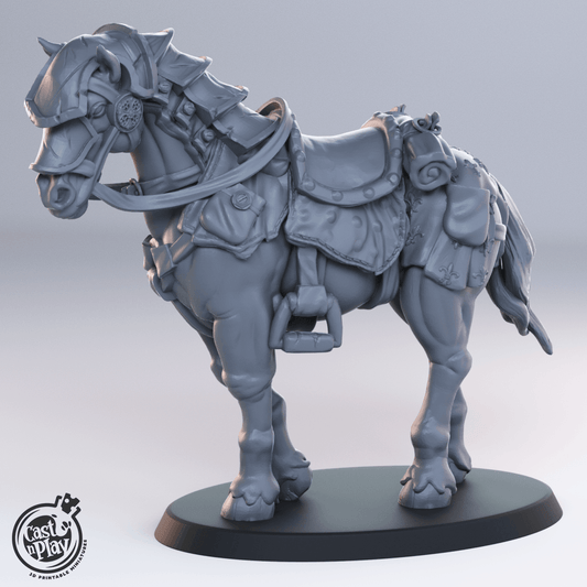 3D Printed Cast n Play Horses  Set Townsfolk 28mm 32mm D&D - 3D Printing Boss 