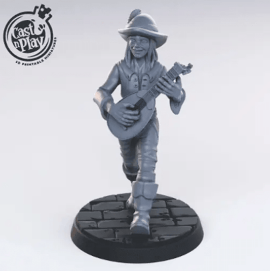 3D Printed Cast n Play - Human Bard 28mm 32mm D&D - 3D Printing Boss 