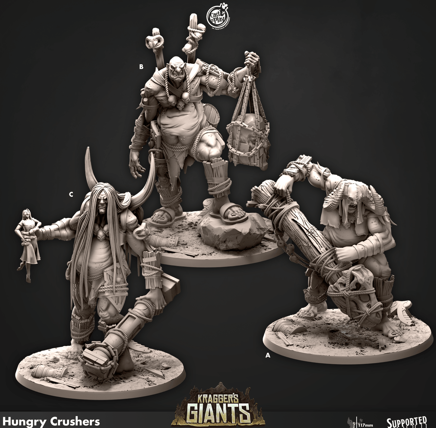 3D Printed Cast n Play Hungry Crushers Kragger's Giants Set 28mm 32mm D&D - 3D Printing Boss 