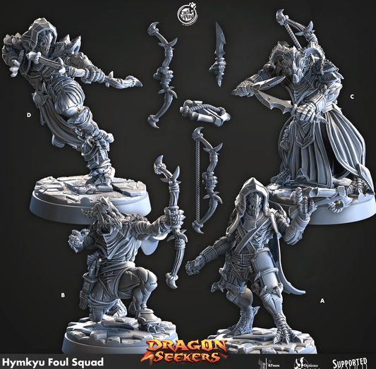 3D Printed Cast n Play Hymkyu Foul Squad Dragon Seekers 28mm 32mm D&D - 3D Printing Boss 