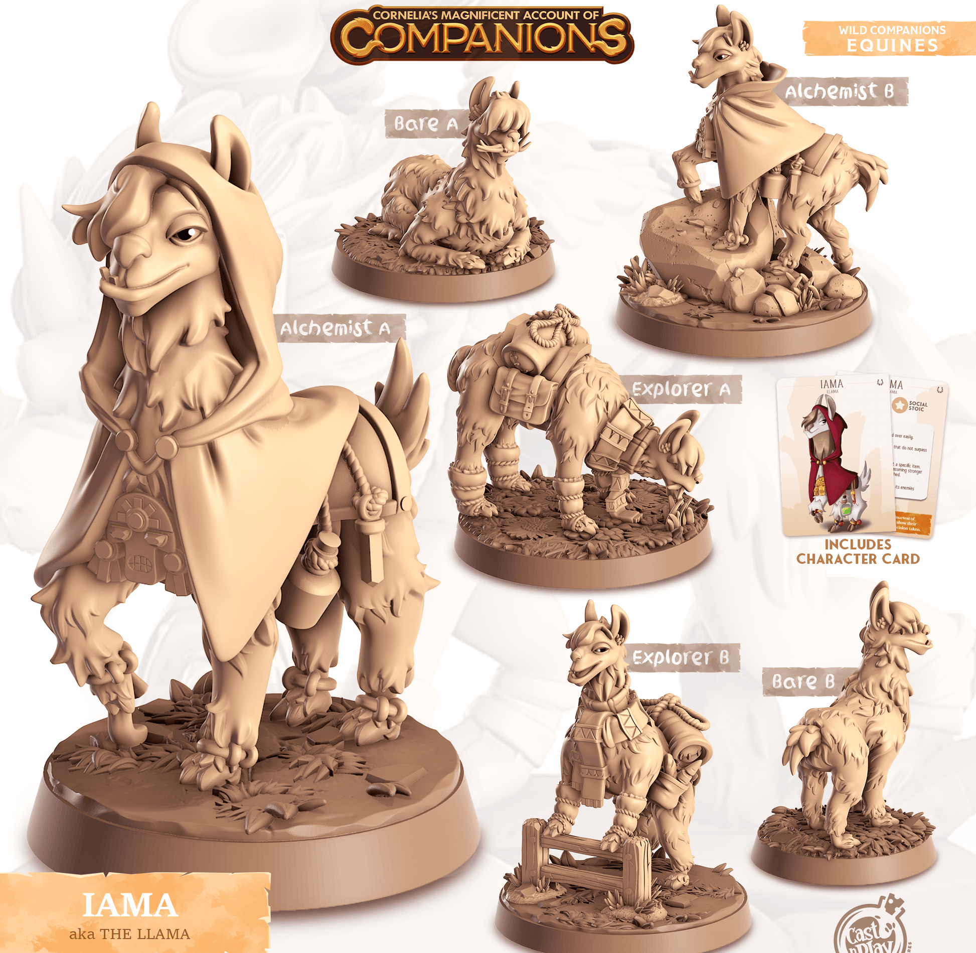 3D Printed Cast n Play Iama - The Llama Companions 28mm 32mm D&D - 3D Printing Boss 
