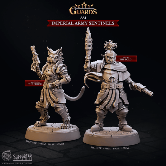 3D Printed Cast n Play Imperial Army Sentinels City Guards Set 28mm 32mm D&D - 3D Printing Boss 