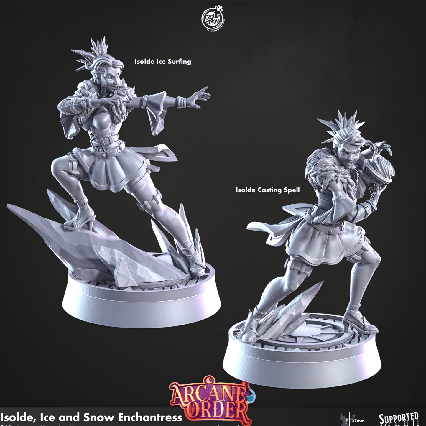 3D Printed Cast n Play Isolde Ice and Snow Enchantress 28mm 32mm D&D - 3D Printing Boss 