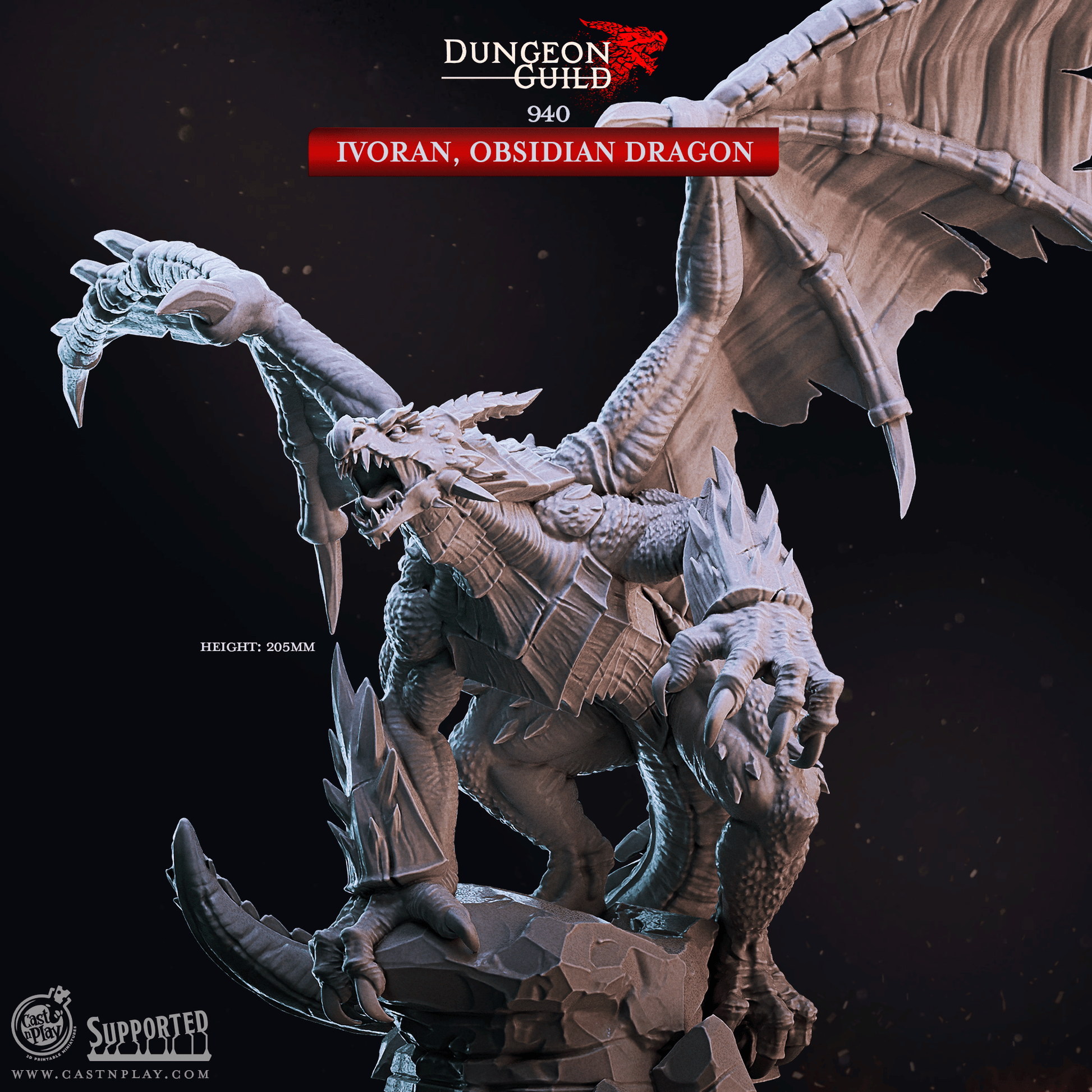 3D Printed Cast n Play Ivoran, Obsidian Dragon Dungeon Guild Set 28mm 32mm D&D - 3D Printing Boss 