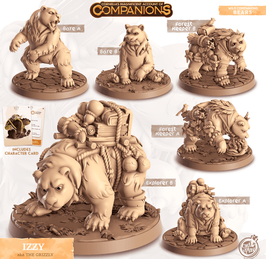 3D Printed Cast n Play Izzy - The Grizzly Bear Companions 28mm 32mm D&D - 3D Printing Boss 