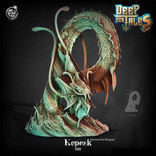 3D Printed Cast n Play Kepesk (Ancient Sea Dragon) 28mm 32mm D&D - 3D Printing Boss 