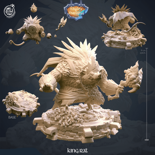 3D Printed Cast n Play King Rat Kingdom Of Thamarya 28mm 32mm D&D - 3D Printing Boss 