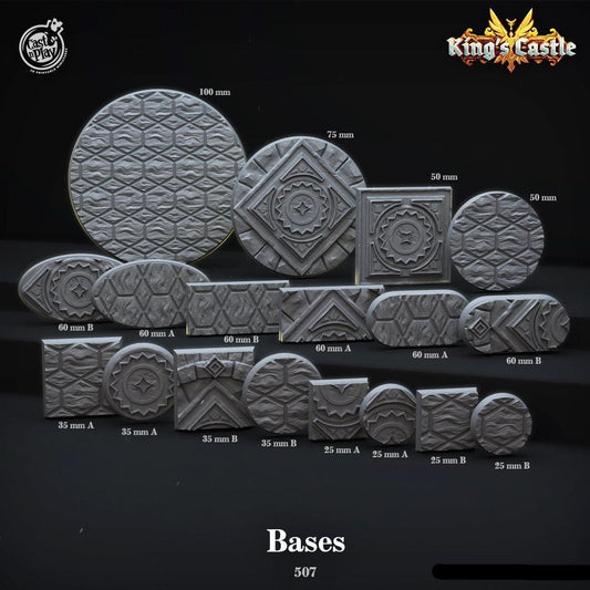 3D Printed Cast n Play King's Castle Bases Set 28mm 32mm D&D - 3D Printing Boss 