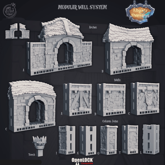 3D Printed Cast n Play Kingdom Walls Kingdom Of Thamarya 28mm 32mm D&D - 3D Printing Boss 