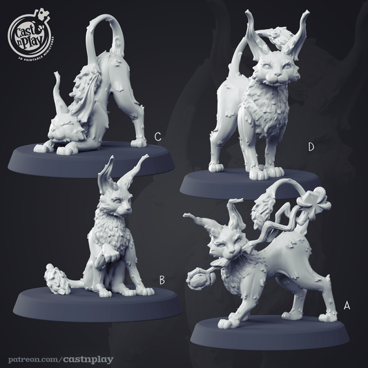 3D Printed Cast n Play Kneazle Wizards Guild Set 28mm 32mm D&D - 3D Printing Boss 