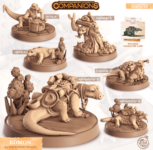 3D Printed Cast n Play Komon - The Komodo Dragon Companions 28mm 32mm D&D - 3D Printing Boss 