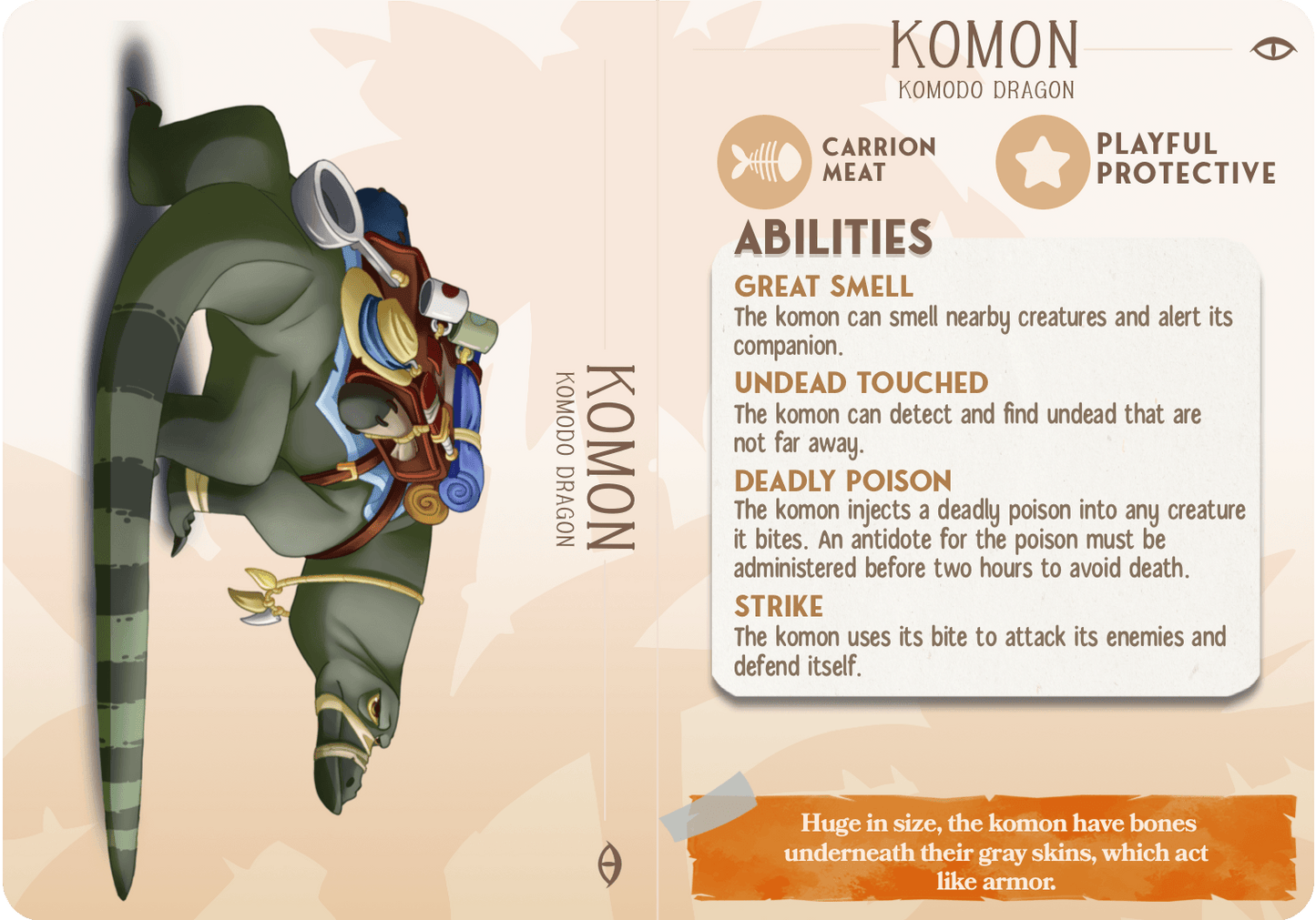 3D Printed Cast n Play Komon - The Komodo Dragon Companions 28mm 32mm D&D - 3D Printing Boss 
