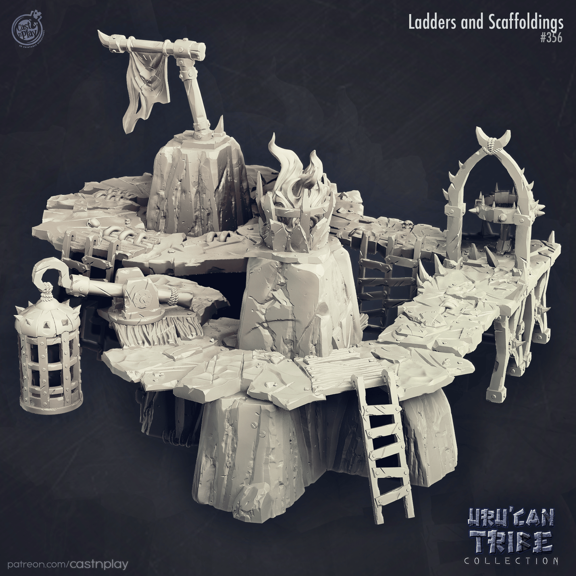 3D Printed Cast n Play Ladders and Scaffoldings Uru Can Tribe 28mm 32mm D&D - 3D Printing Boss 