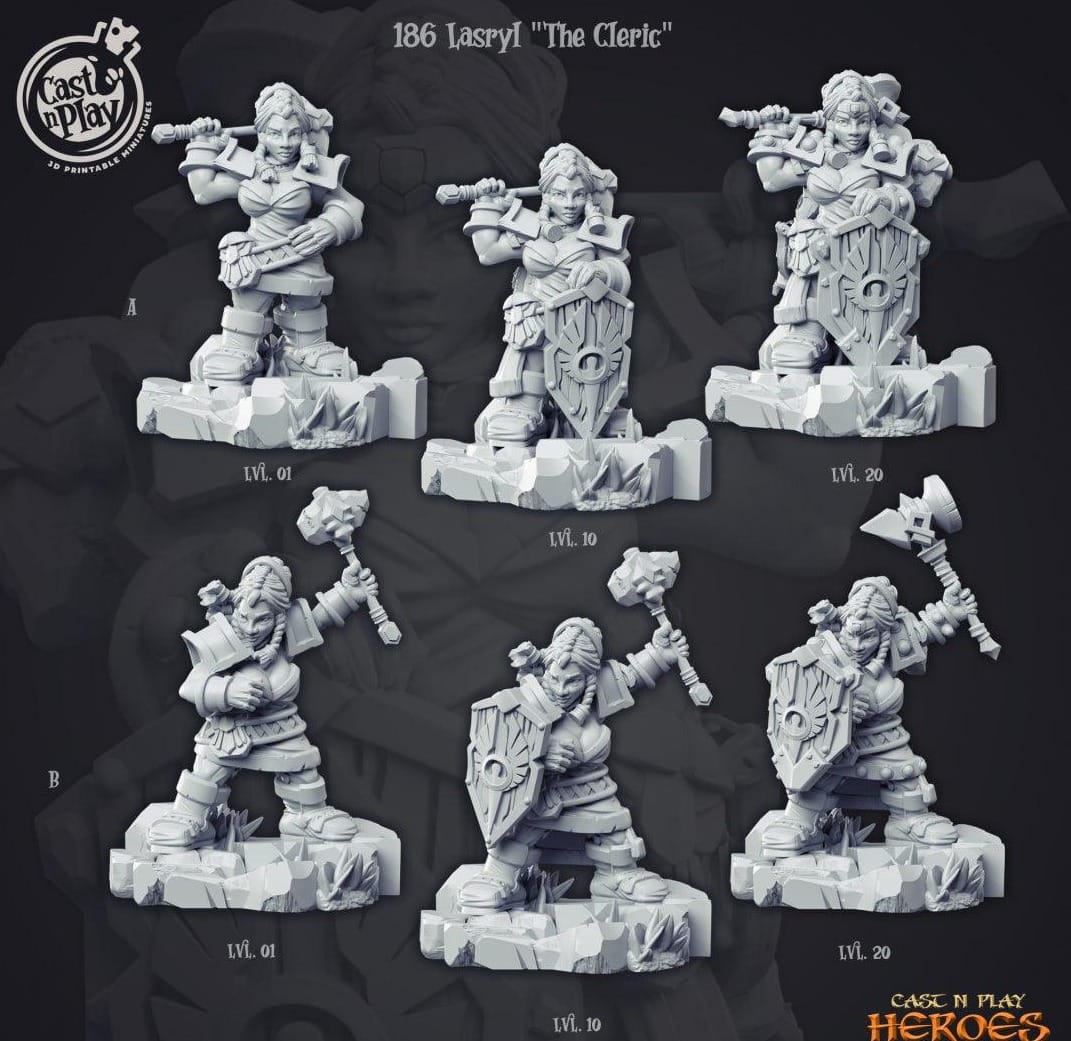 3D Printed Cast n Play Lasryl the Cleric Heroes Vol. 1 28mm 32mm D&D - 3D Printing Boss 