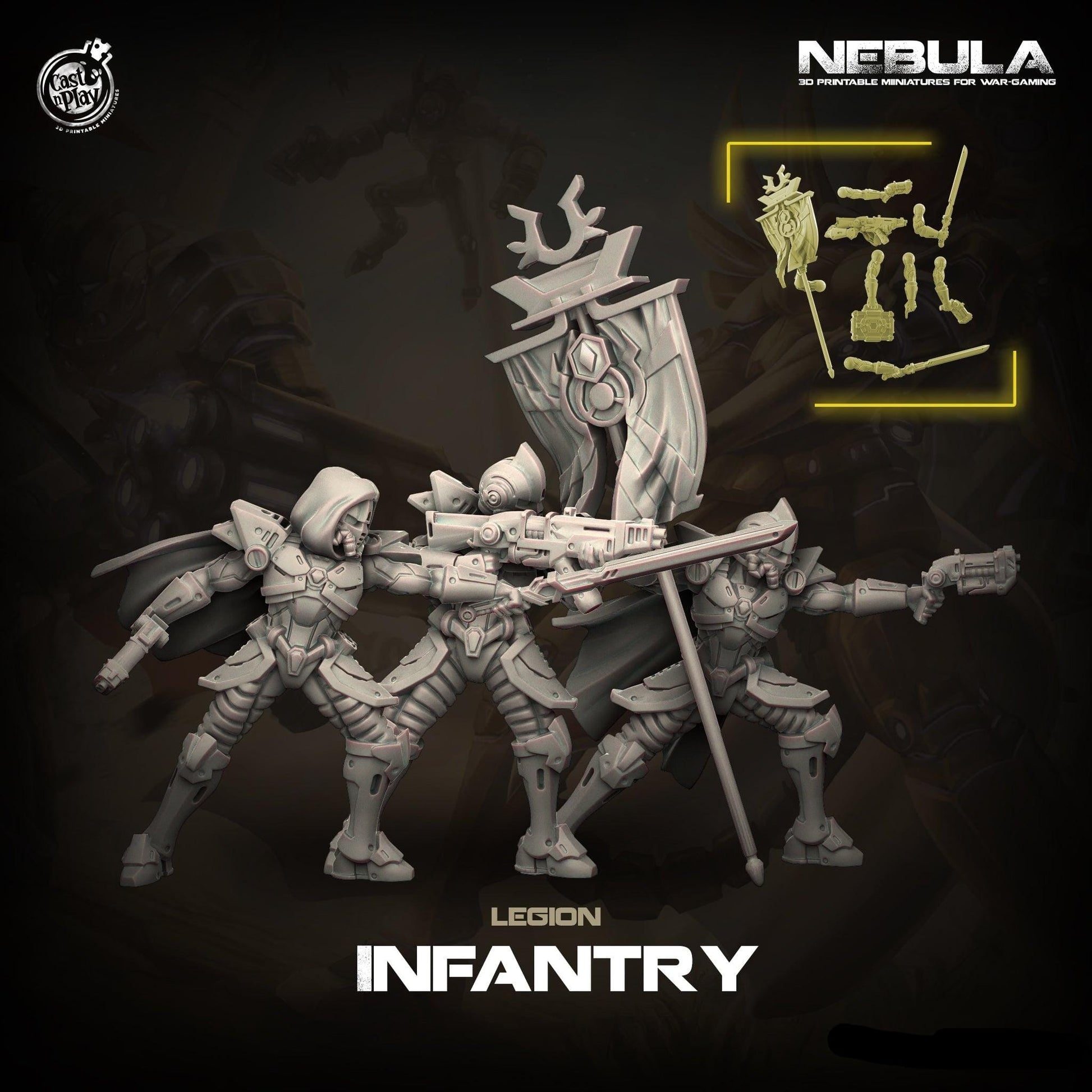 3D Printed Cast n Play Legion Infantry Nebula Origins 28mm 32mm D&D - 3D Printing Boss 