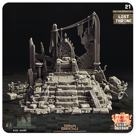 3D Printed Cast n Play Lost Throne The Lost Castle Terrain Set 28mm 32mm D&D - 3D Printing Boss 