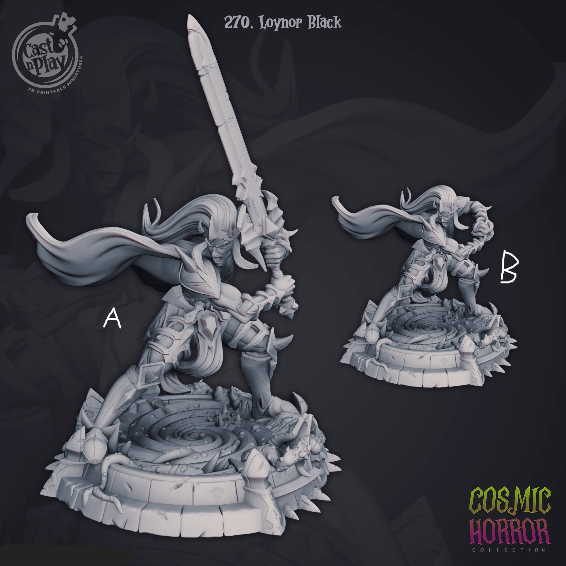 3D Printed Cast n Play Loynor Black 28mm 32mm D&D - 3D Printing Boss 