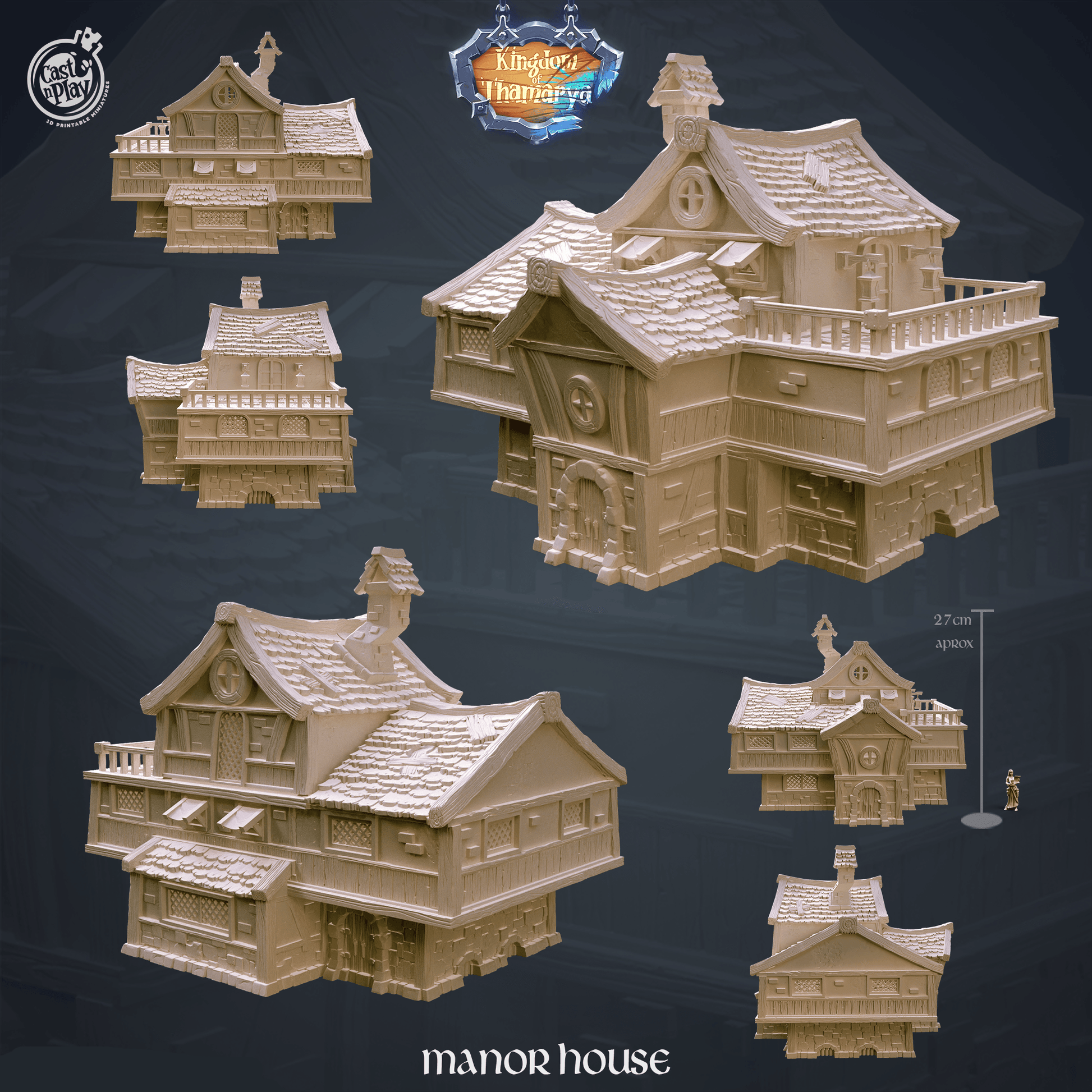 3D Printed Cast n Play Mannor House Kingdom Of Thamarya 28mm 32mm D&D - 3D Printing Boss 