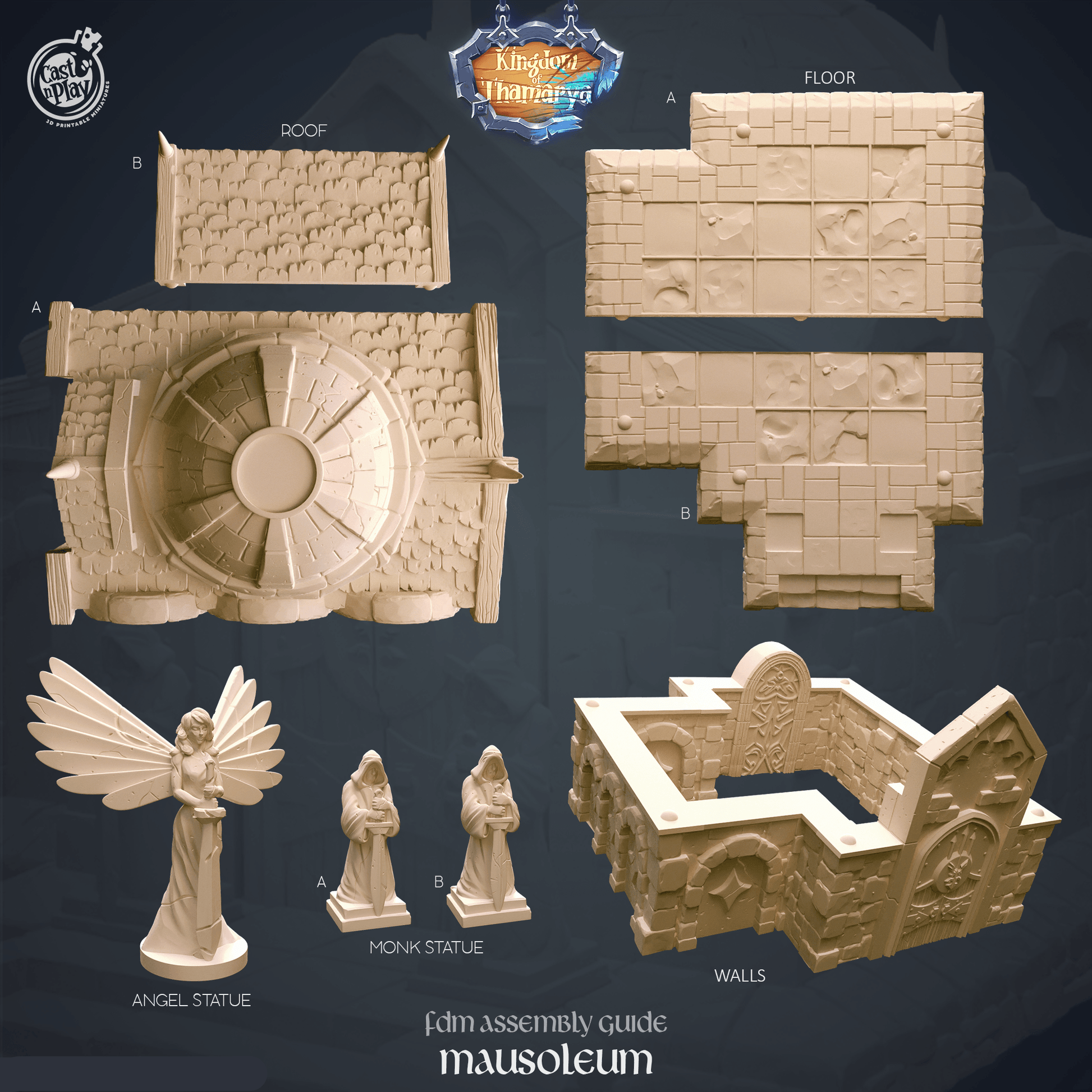 3D Printed Cast n Play Mausoleum Kingdom Of Thamarya 28mm 32mm D&D - 3D Printing Boss 