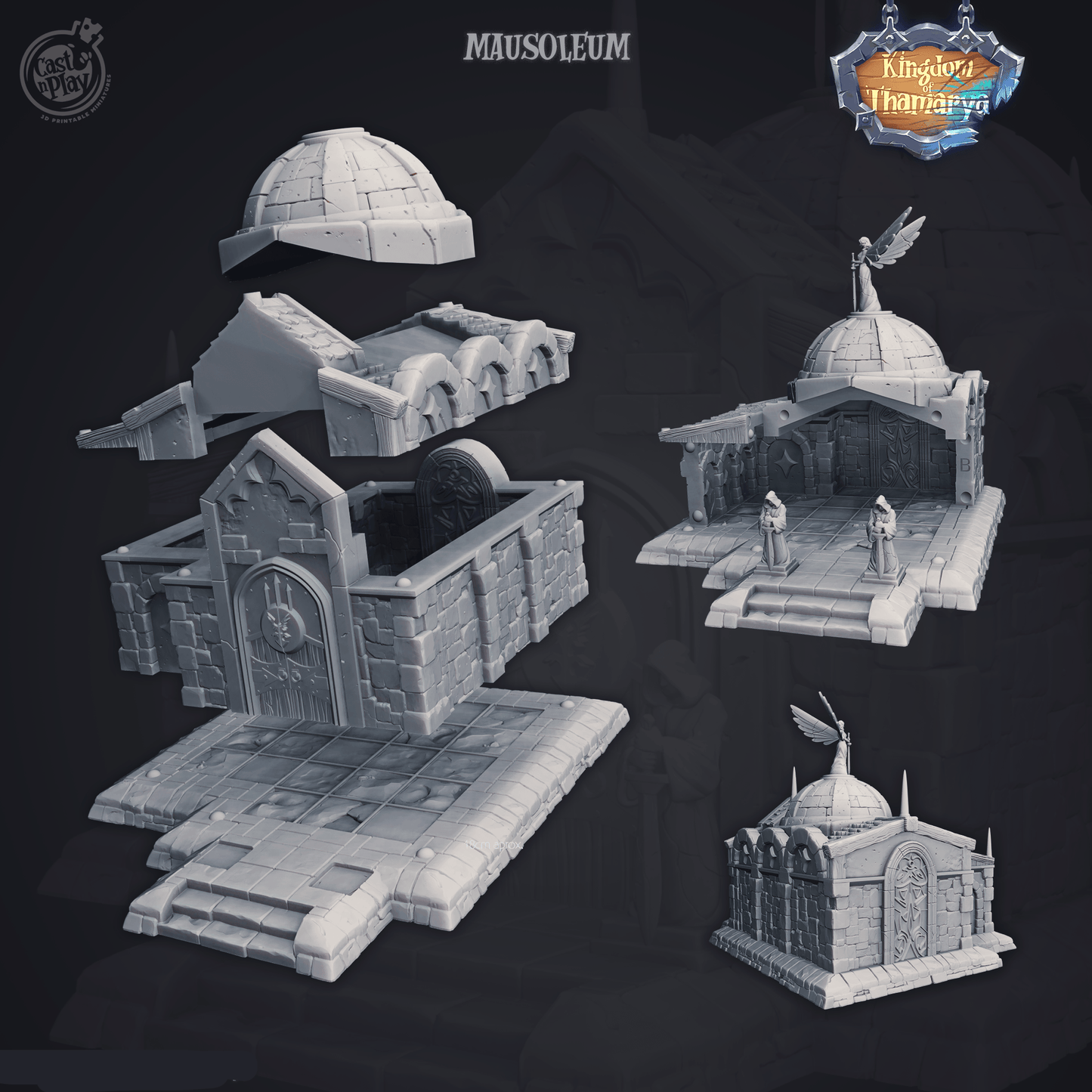3D Printed Cast n Play Mausoleum Kingdom Of Thamarya 28mm 32mm D&D - 3D Printing Boss 