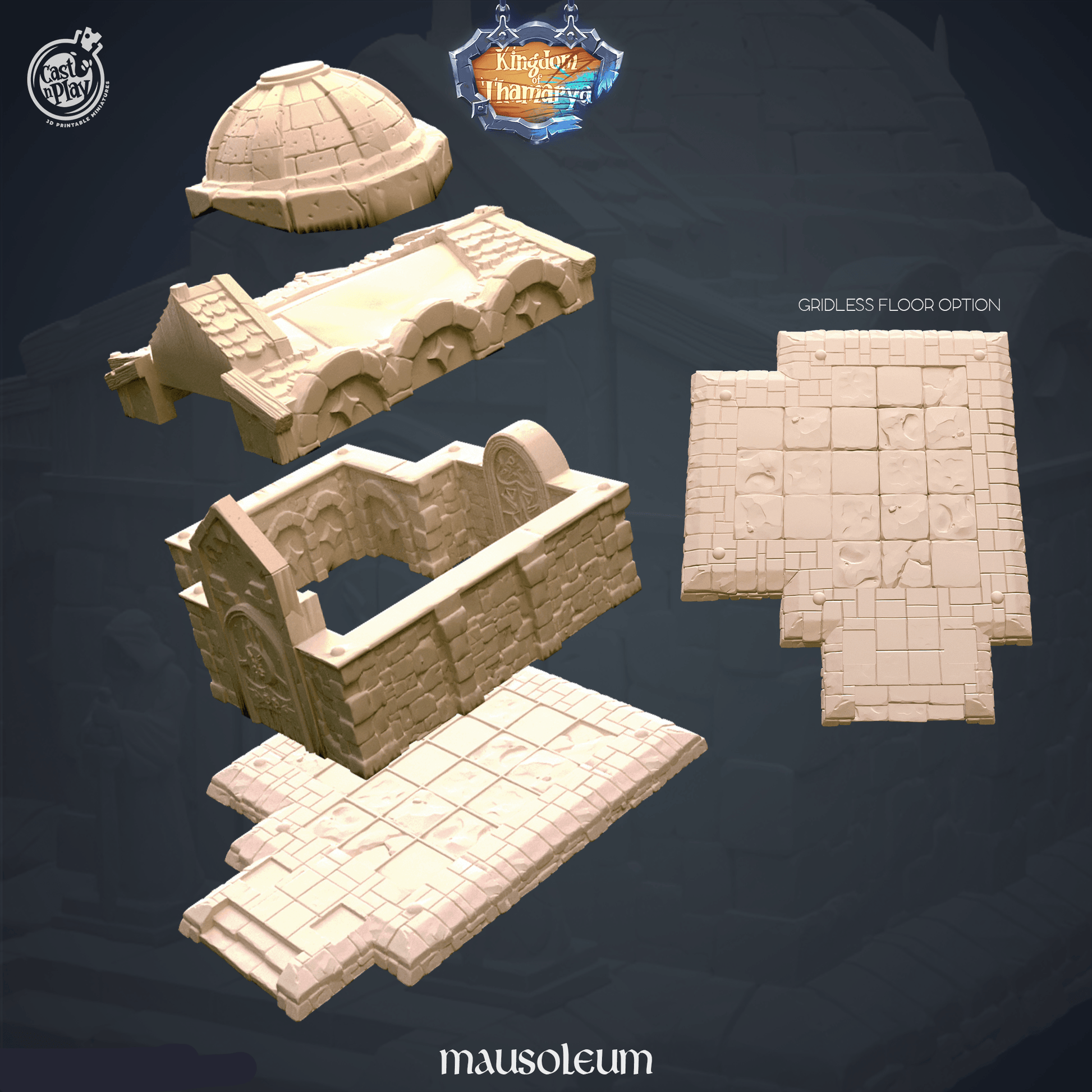 3D Printed Cast n Play Mausoleum Kingdom Of Thamarya 28mm 32mm D&D - 3D Printing Boss 