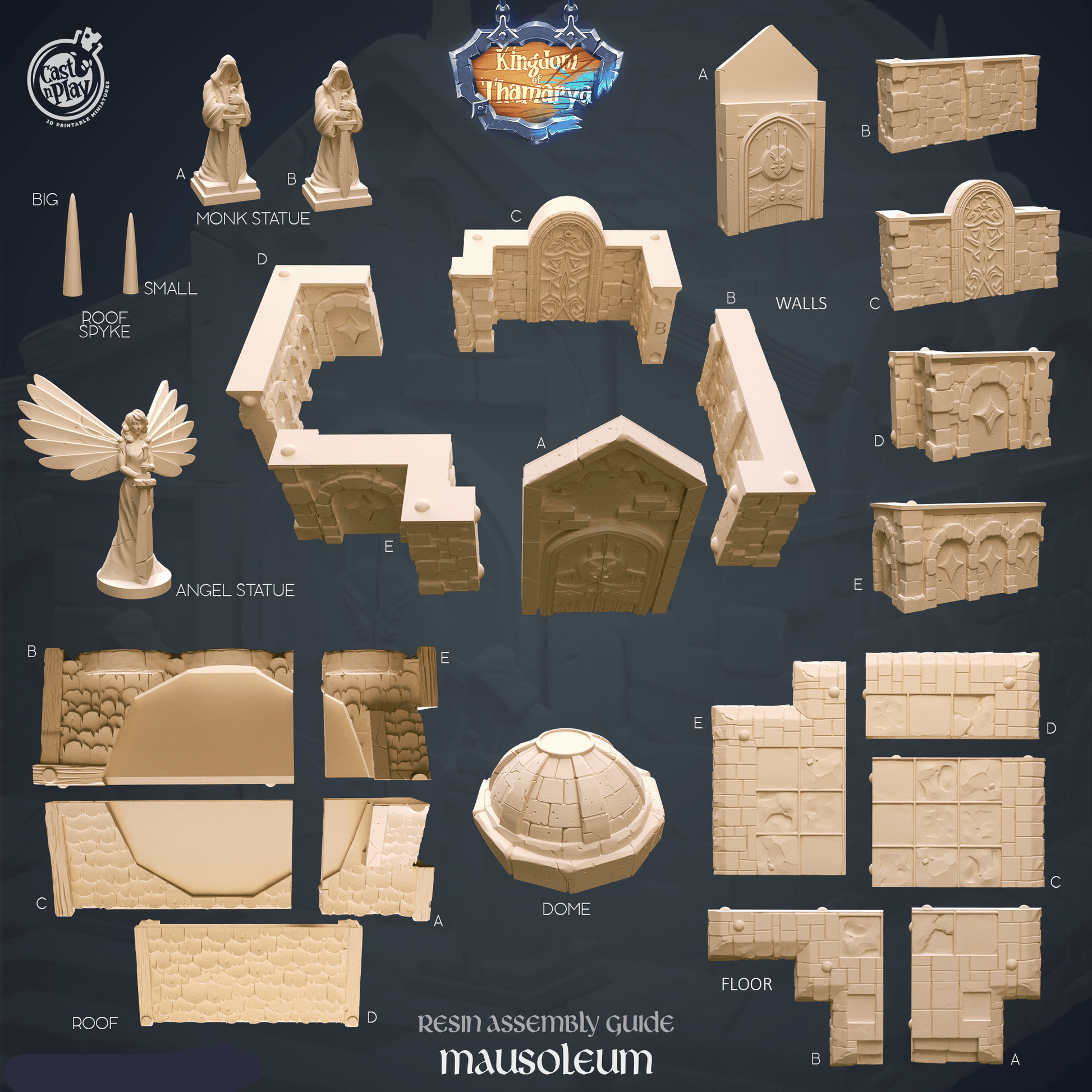 3D Printed Cast n Play Mausoleum Kingdom Of Thamarya 28mm 32mm D&D - 3D Printing Boss 