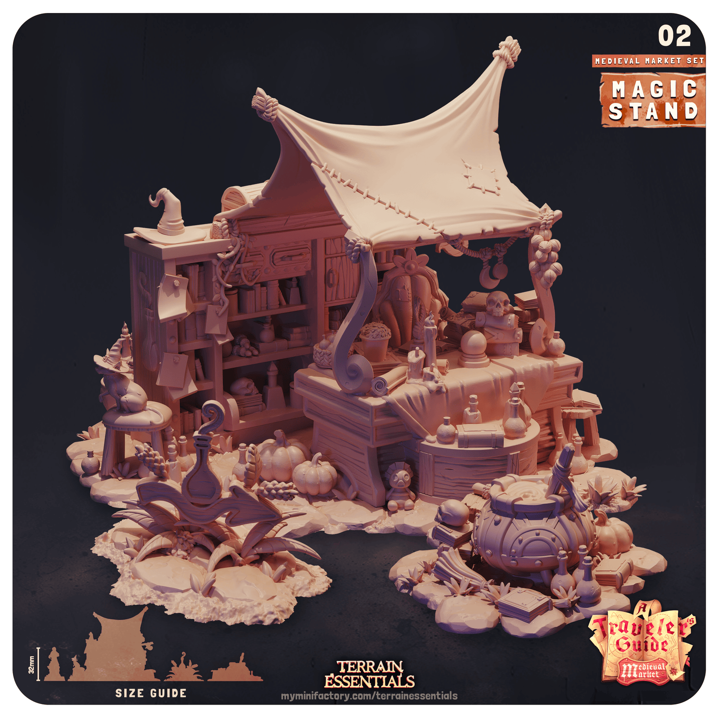 3D Printed Cast n Play Medieval Market Terrain Set 28mm 32mm D&D - 3D Printing Boss 
