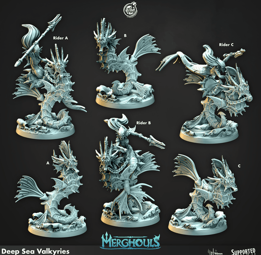 3D Printed Cast n Play Merghouls Deep Sea Valkyries 28mm 32mm D&D - 3D Printing Boss 
