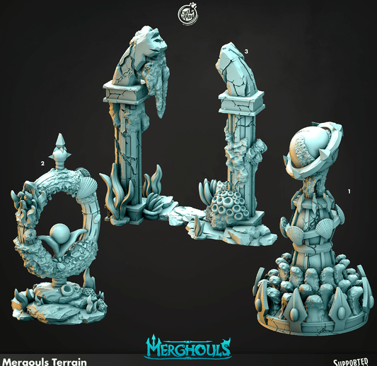 3D Printed Cast n Play Merghouls Merghouls Terrain 28mm 32mm D&D - 3D Printing Boss 
