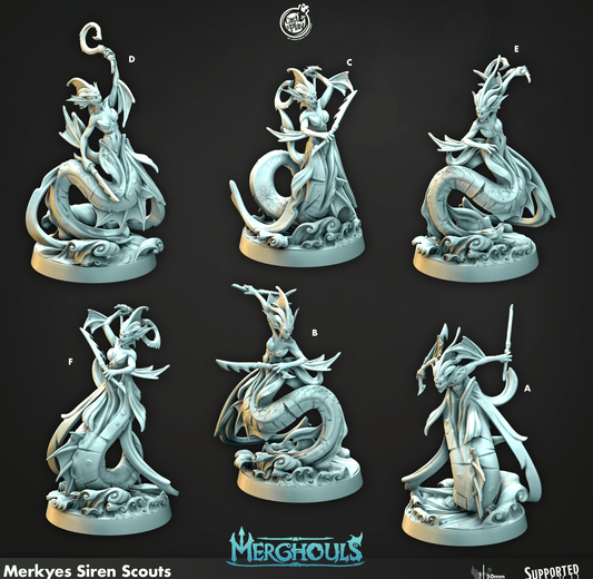 3D Printed Cast n Play Merghouls Merkyes Siren Scouts 28mm 32mm D&D - 3D Printing Boss 