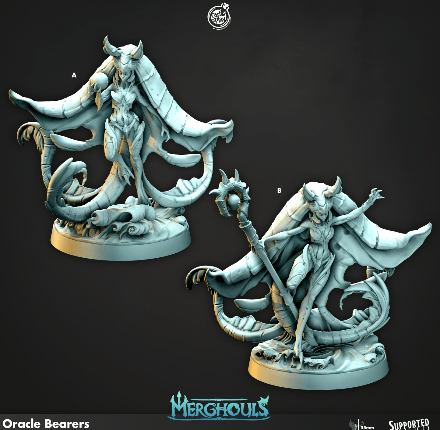 3D Printed Cast n Play Merghouls Oracle Bearers 28mm 32mm D&D - 3D Printing Boss 