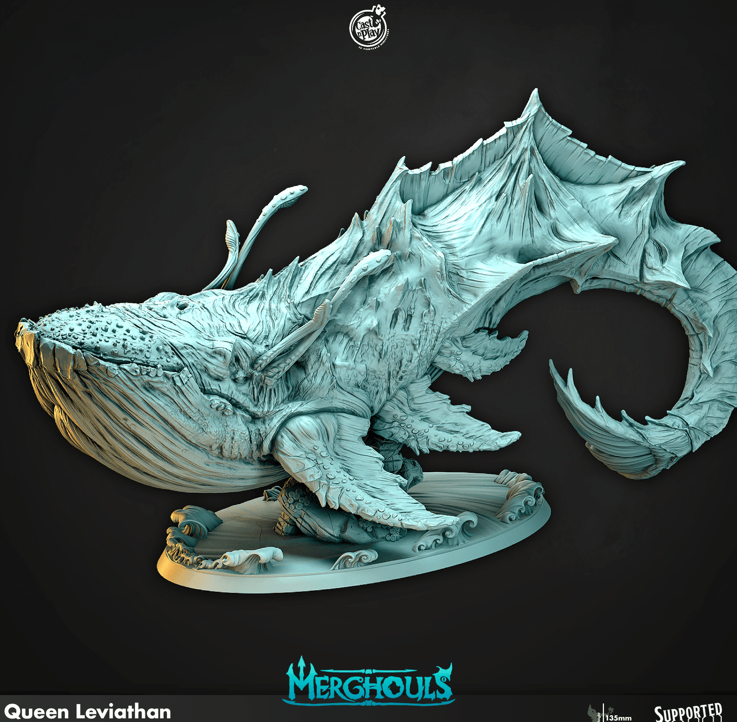 3D Printed Cast n Play Merghouls Queen Leviathan 28mm 32mm D&D - 3D Printing Boss 