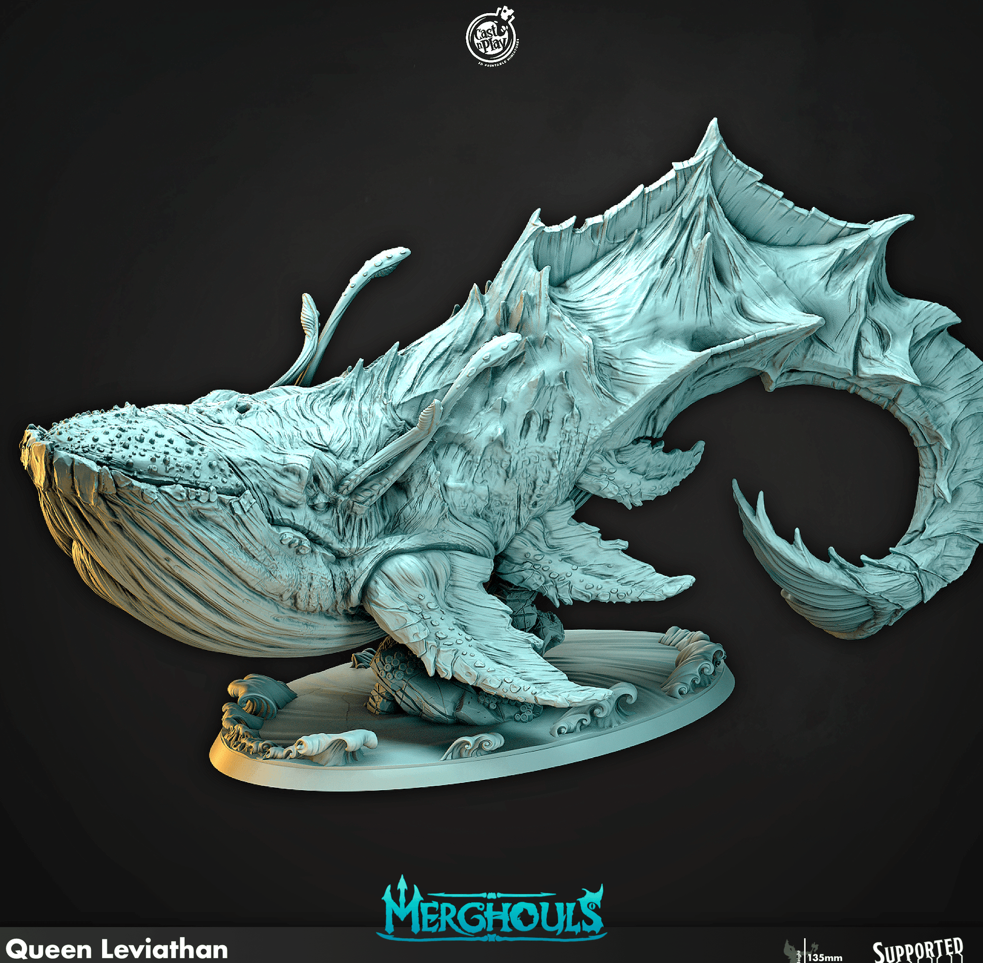 3D Printed Cast n Play Merghouls Queen Leviathan 28mm 32mm D&D - 3D Printing Boss 